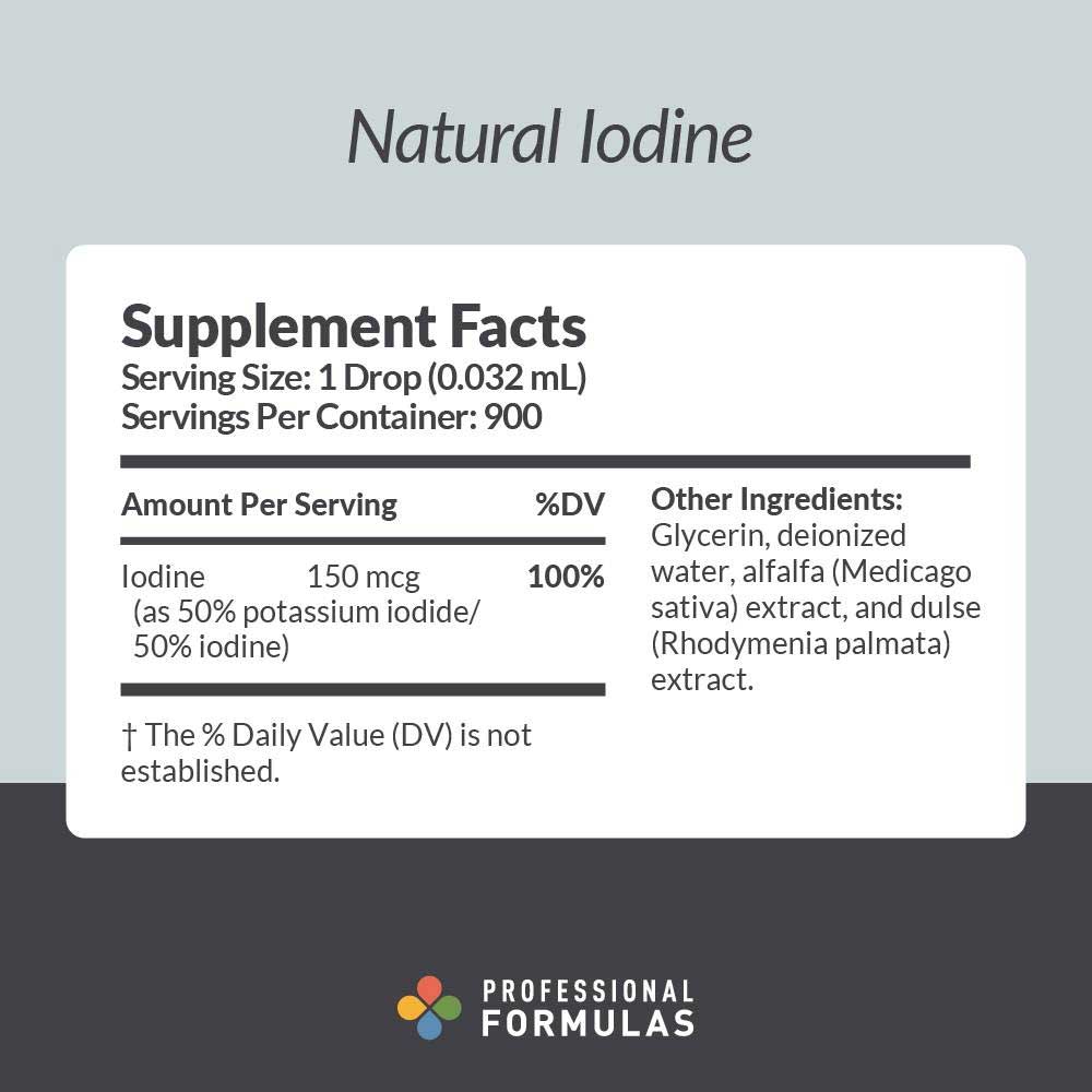 Professional Formulas Natural Iodine Ingredients