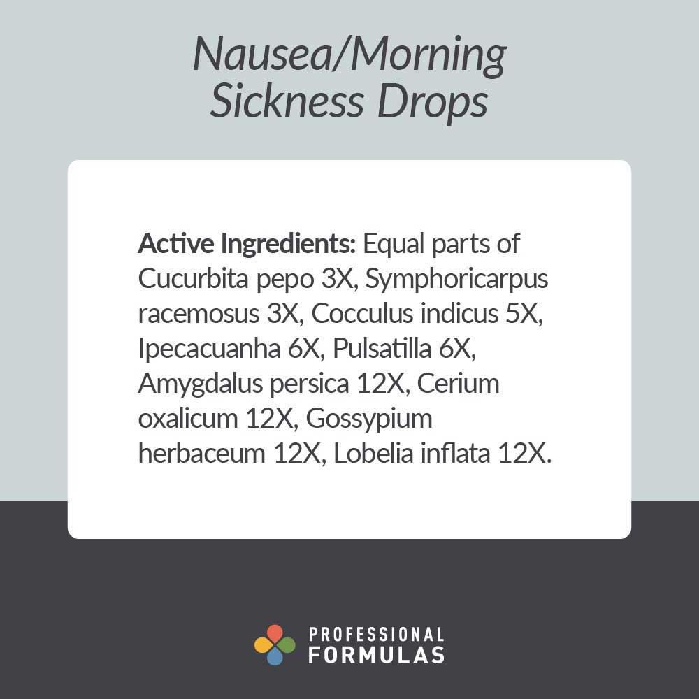 Professional Formulas Nausea/Morning Sickness Drops Ingredients