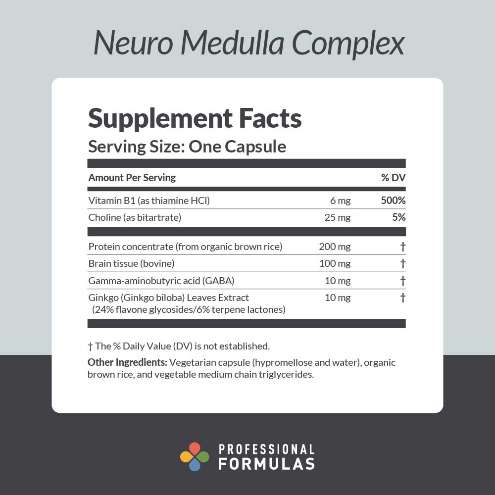 Professional Formulas Neuro Medulla Complex Ingredients