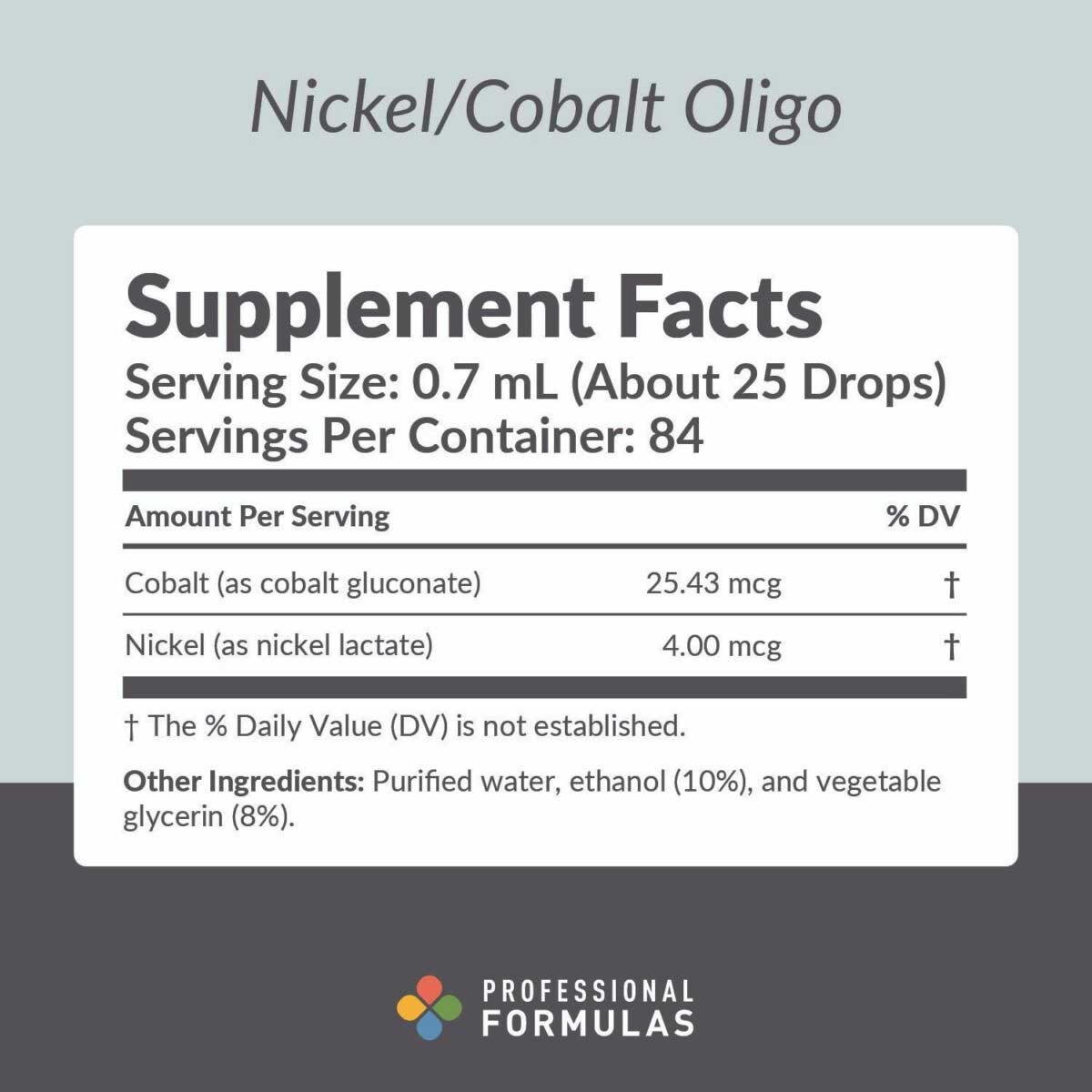 Professional Formulas Nickel/Cobalt Oligo Ingredients