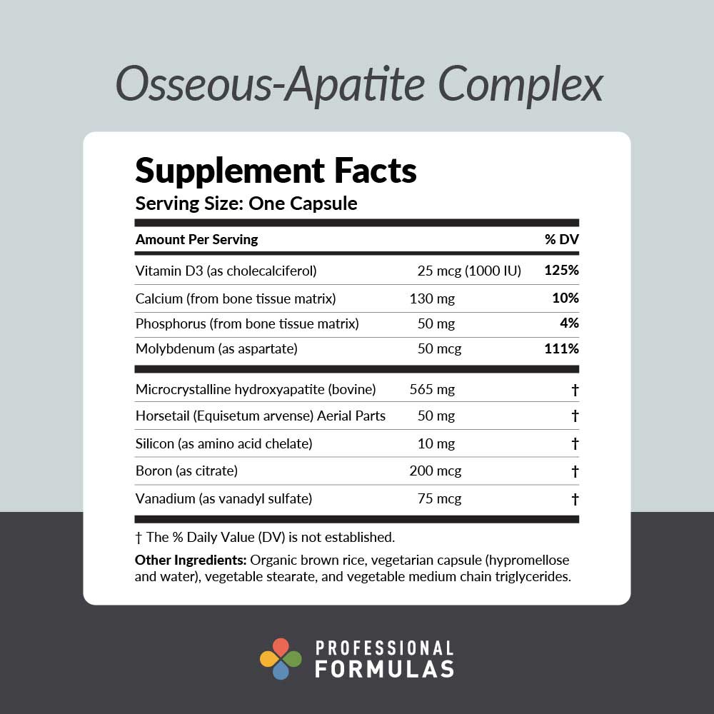 Professional Formulas Osseous-Apatite Complex Ingredients