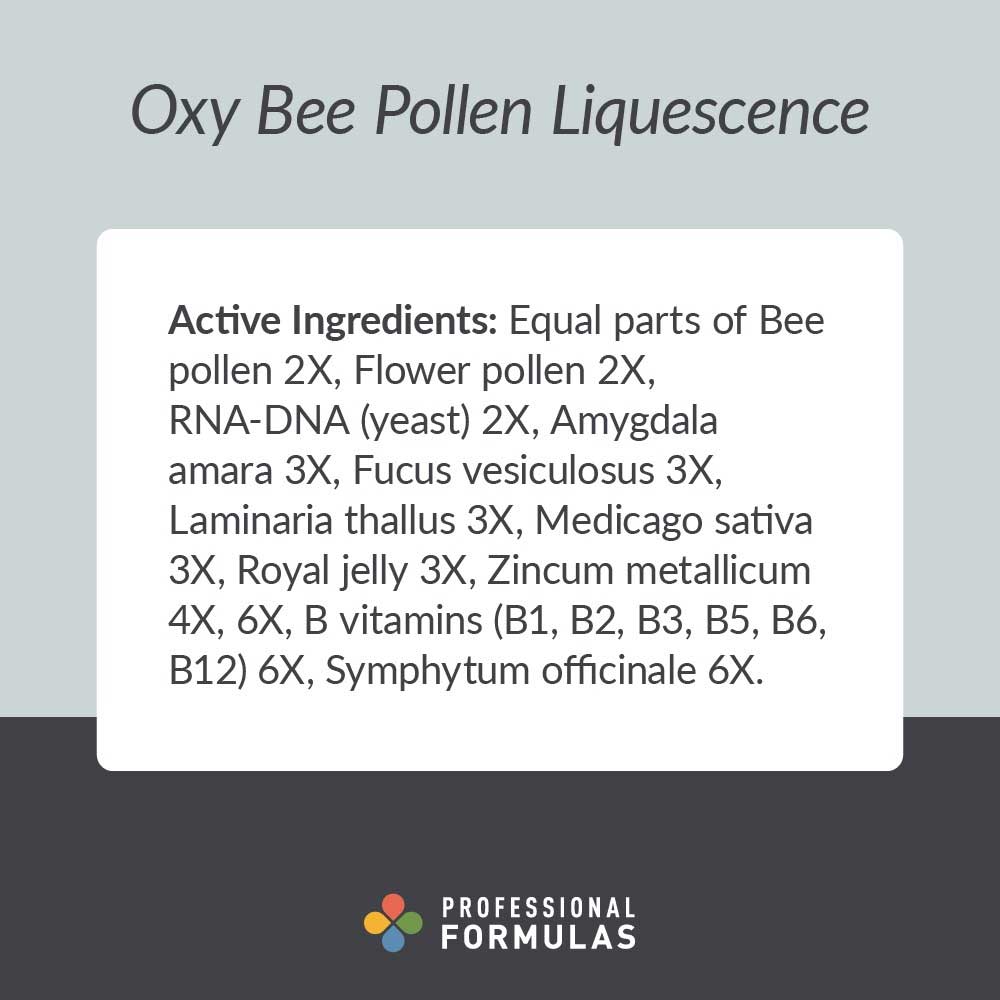 Professional Formulas Oxy Bee Pollen Liquescence Ingredients