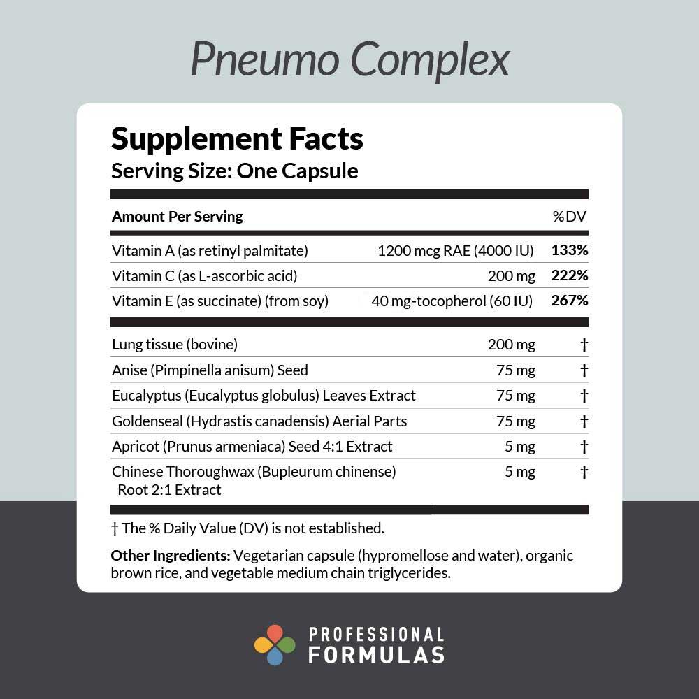 Professional Formulas Pneumo Complex Ingredients