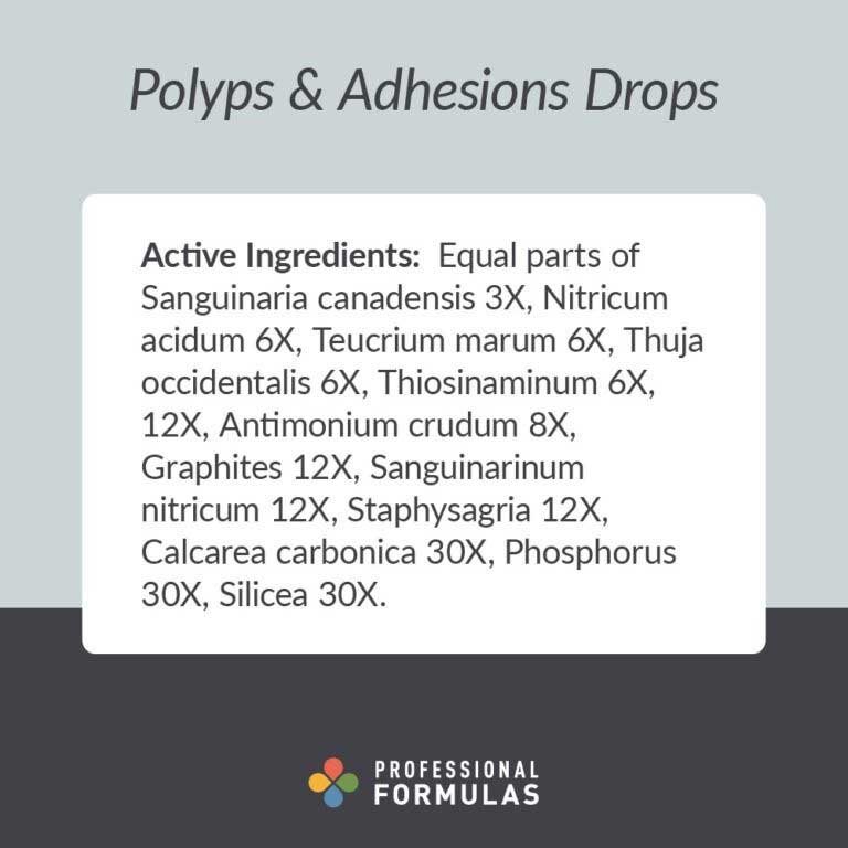Professional Formulas Polyps & Adhesions Drops Ingredients