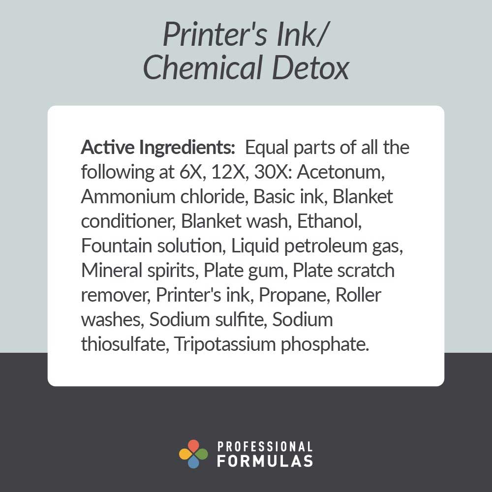 Professional Formulas Printer's Ink/Chemical Detox Ingredients