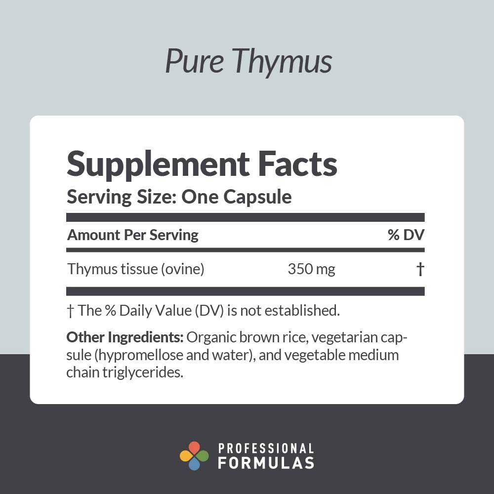 Professional Formulas Pure Thymus Ingredients
