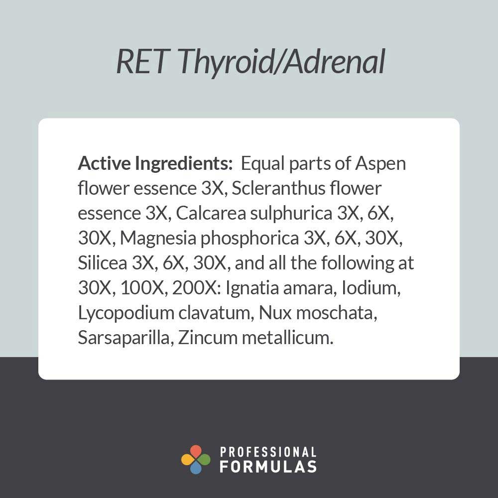 Professional Formulas RET Thyroid/Adrenal Ingredients