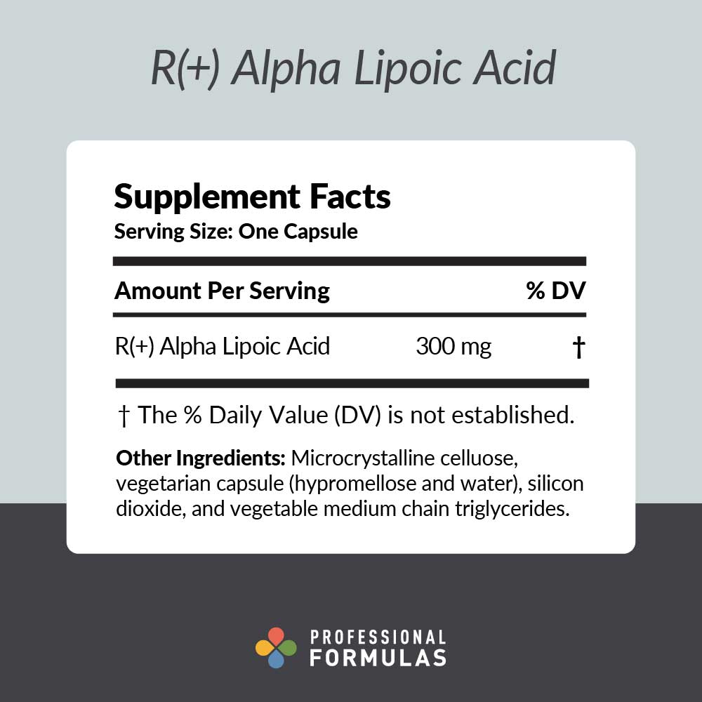 Professional Formulas R(+) Alpha Lipoic Acid Caps Ingredients