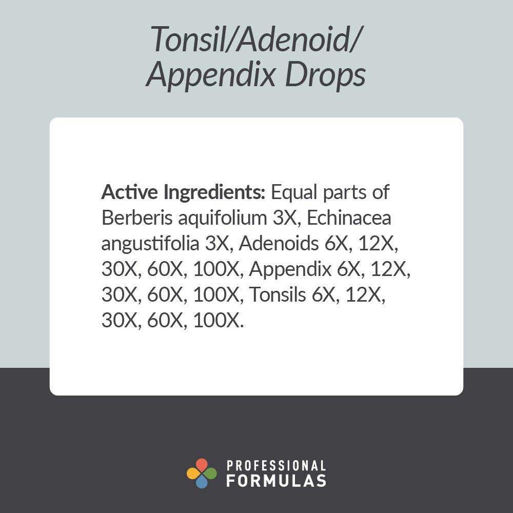Professional Formulas Tonsil/Adenoid/Appendix Drops Ingredients