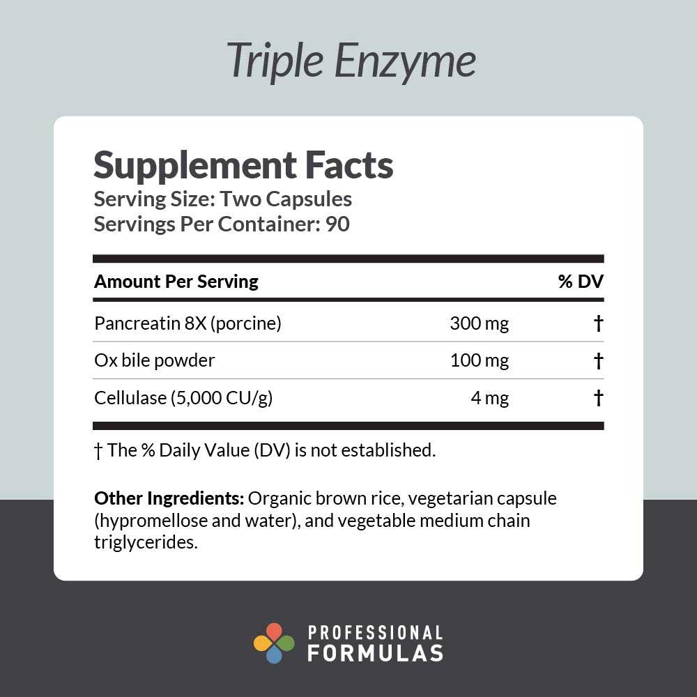 Professional Formulas Triple Enzyme Ingredients