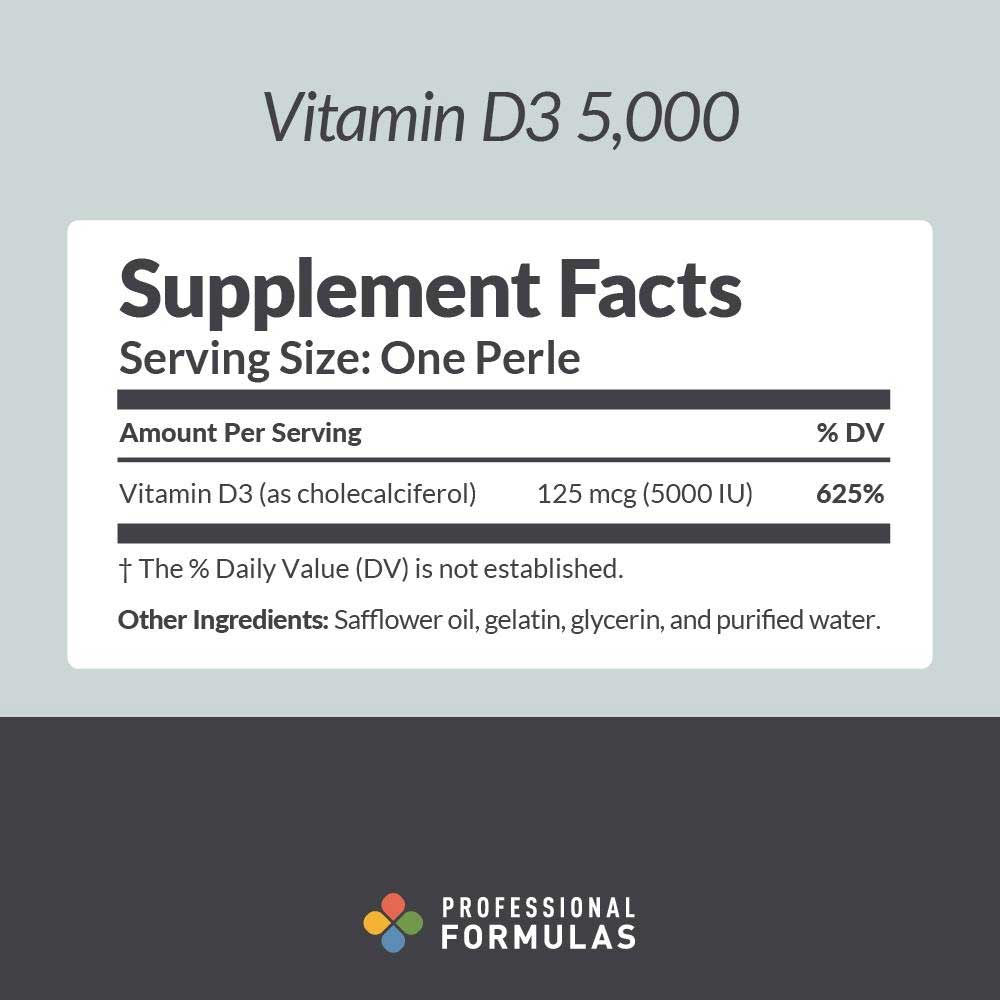 Professional Formulas Vitamin D3 5,000 Ingredients