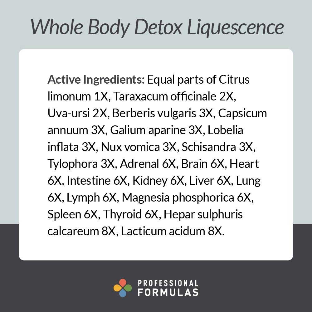 Professional Formulas Whole Body Detox Liquescence Ingredients