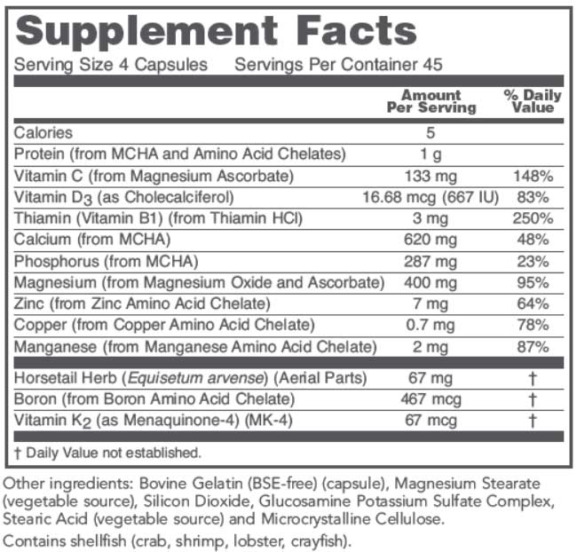 Protocol for Life Balance Bone Support Formula Ingredients