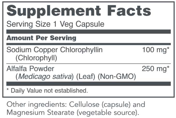 Protocol for Life Balance Chlorophyll 100 mg Ingredients