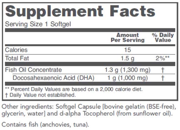 Protocol for Life Balance DHA-1000 Ingredients