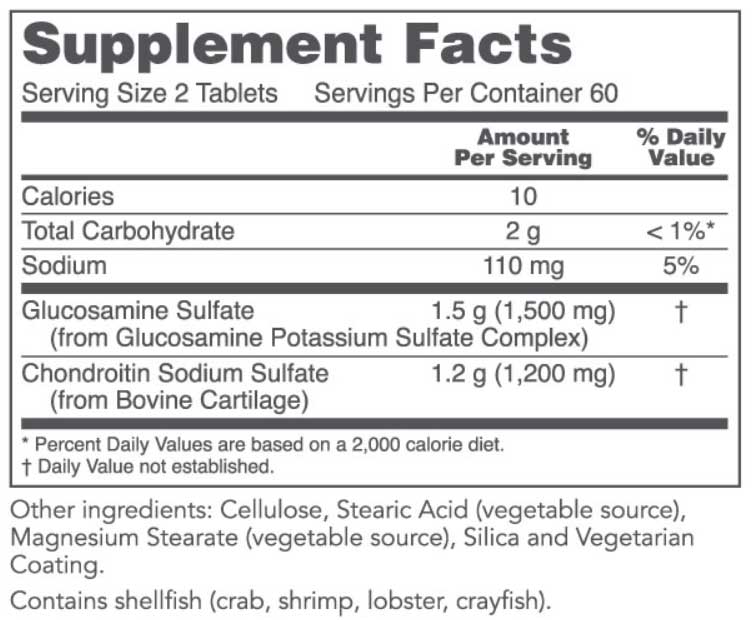 Protocol for Life Balance Glucosamine & Chondroitin Ingredients