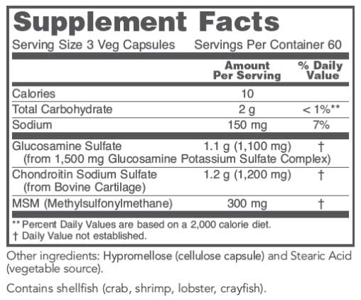 Protocol for Life Balance Glucosamine & Chondroitin with MSM Ingredients