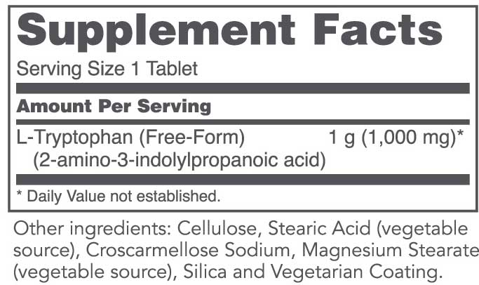 Protocol for Life Balance L-Tryptophan 1000 mg Ingredients