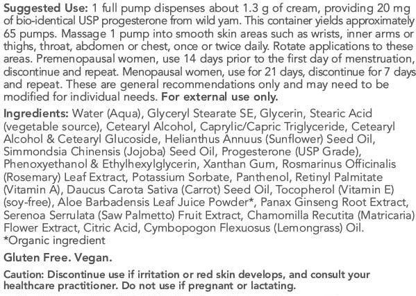 Protocol for Life Balance Progesterone from Wild Yam Unscented Ingredients