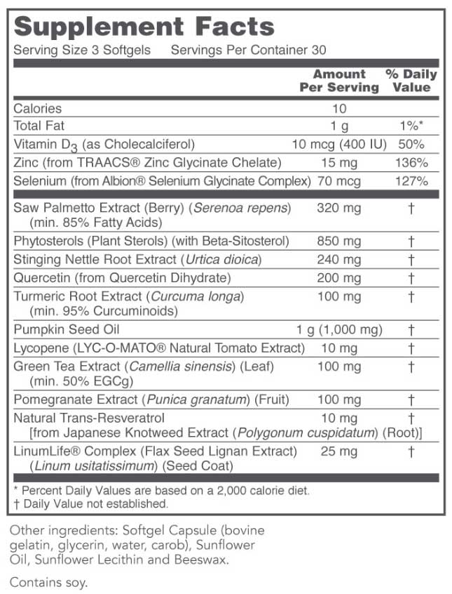 Protocol for Life Balance Prostate-B Ingredients