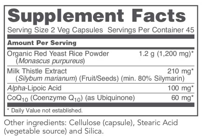 Protocol for Life Balance Red Yeast Rice Plus Ingredients