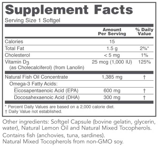 Protocol for Life Balance Ultra Omega 3-D Ingredients
