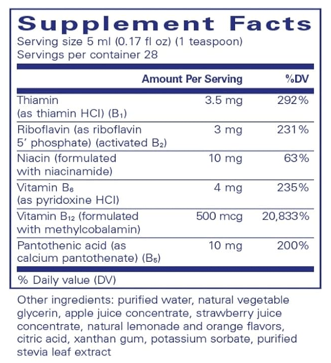 Pure Encapsulations B-Complex Liquid Ingredients