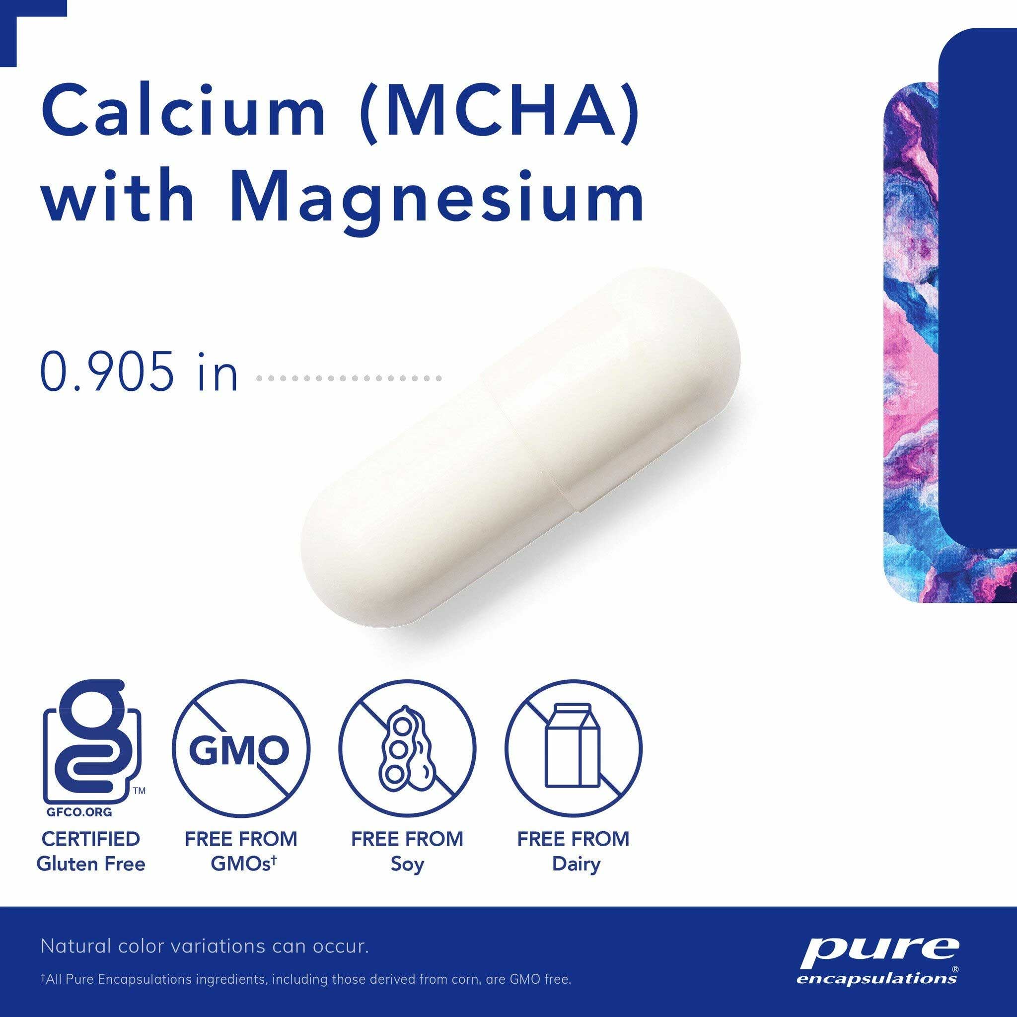 Pure Encapsulations Calcium (MCHA) with Magnesium Capsules