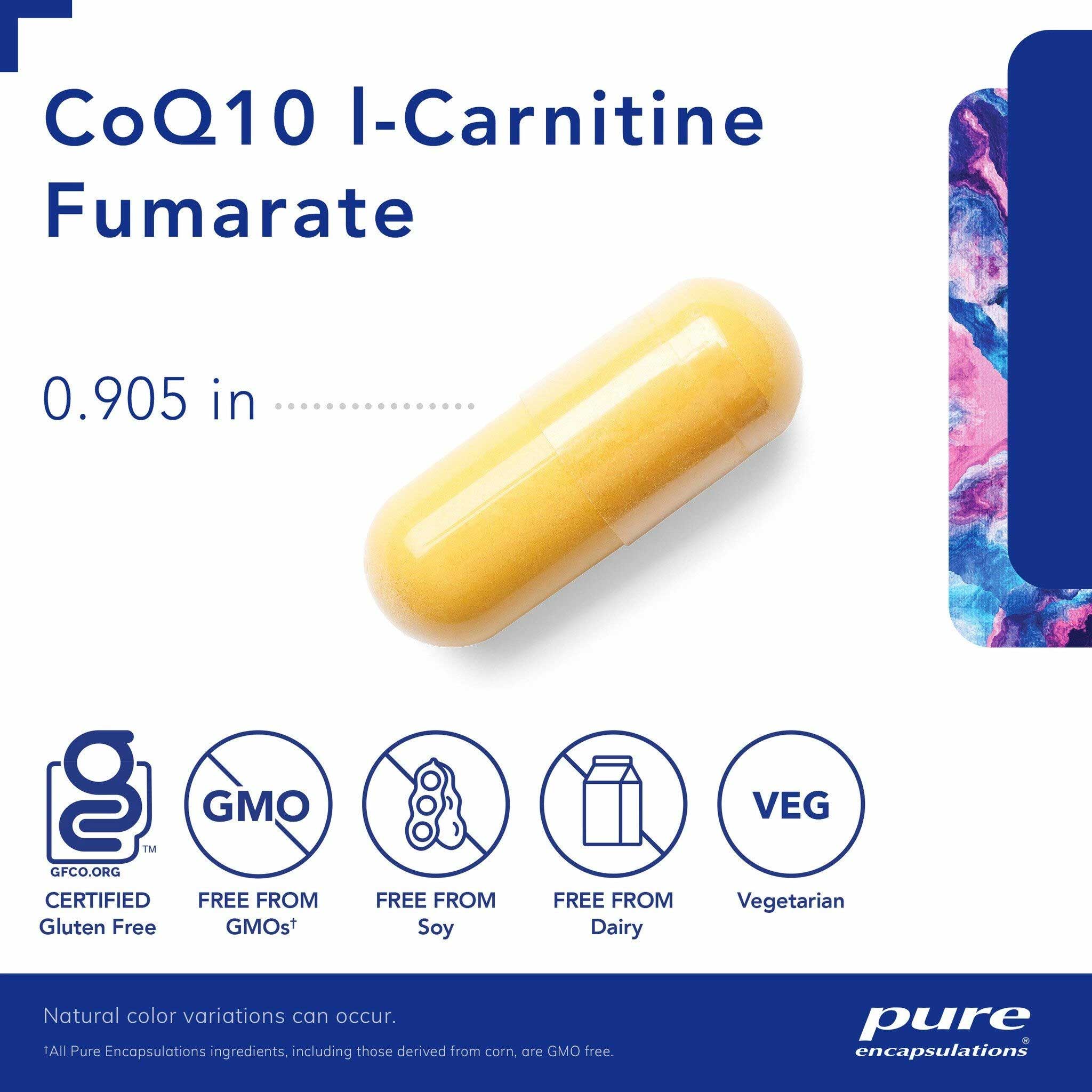 Pure Encapsulations CoQ10 l-Carnitine fumarate Capsules