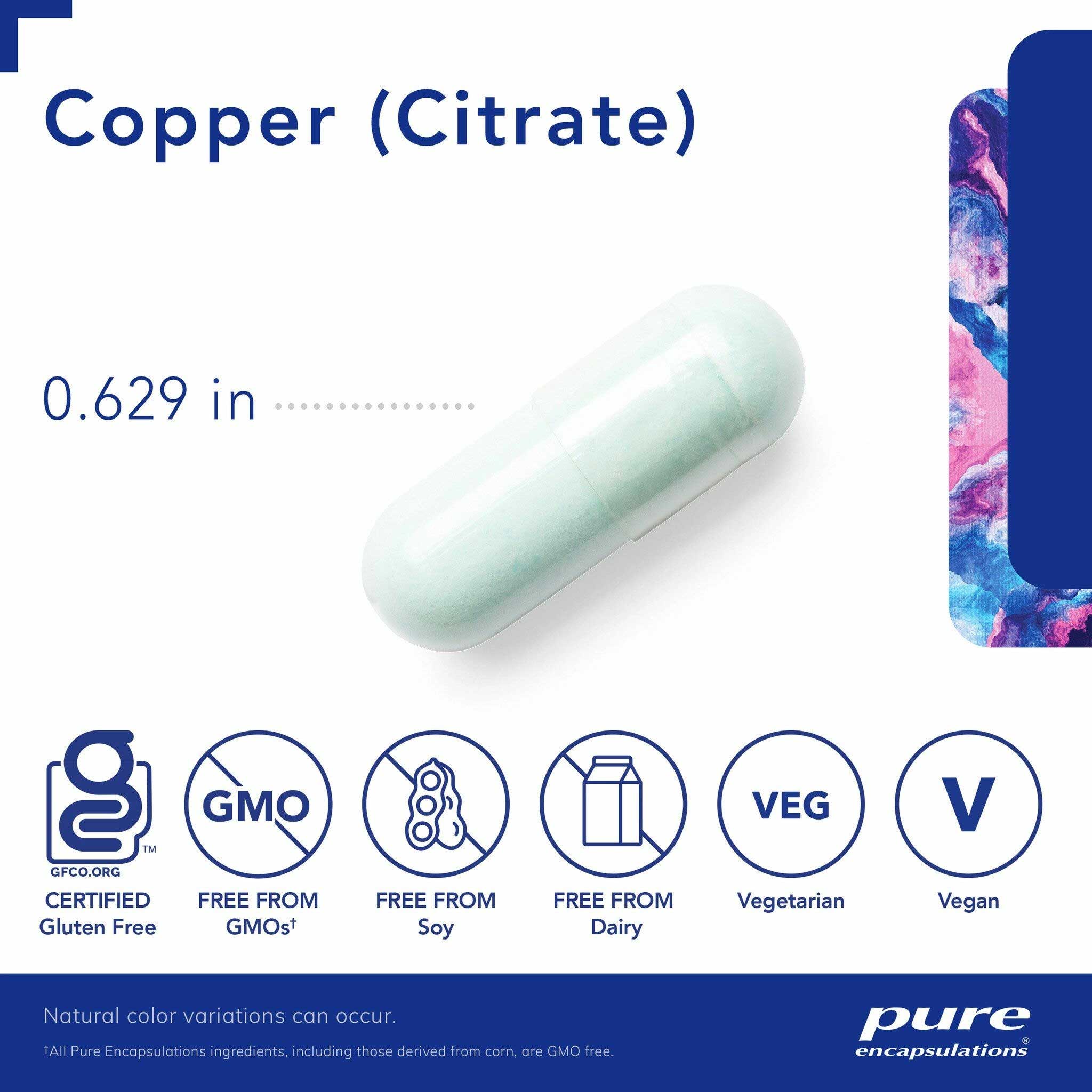 Pure Encapsulations Copper (citrate) Capsules