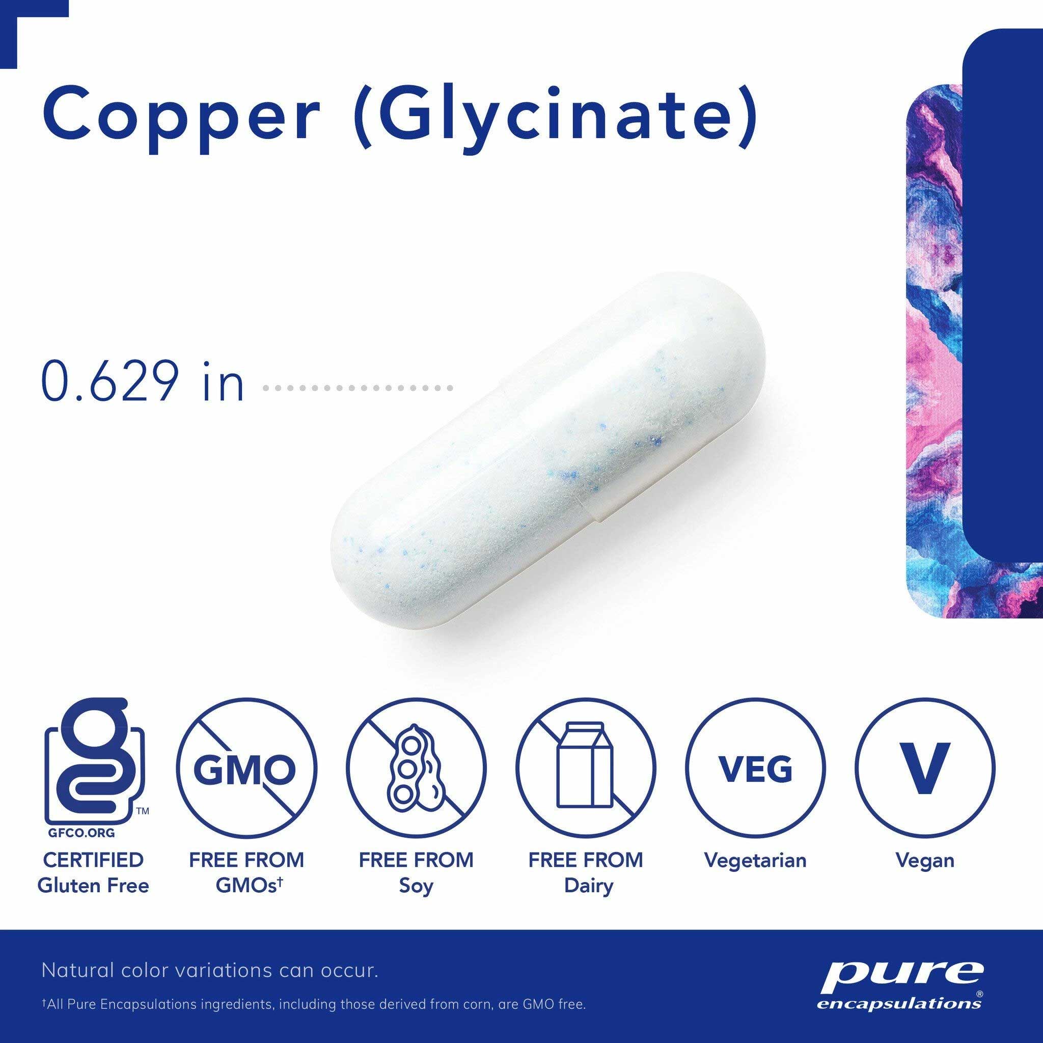 Pure Encapsulations Copper (glycinate) Capsules