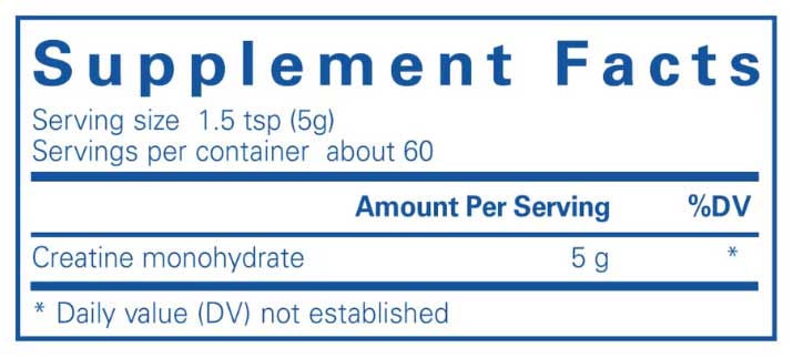 Pure Encapsulations Creatine Powder Ingredients