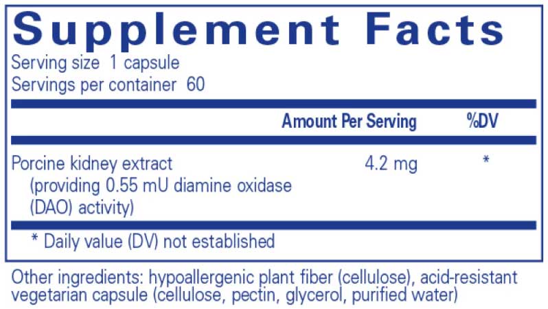Pure Encapsulations DAO Enzyme Ingredients