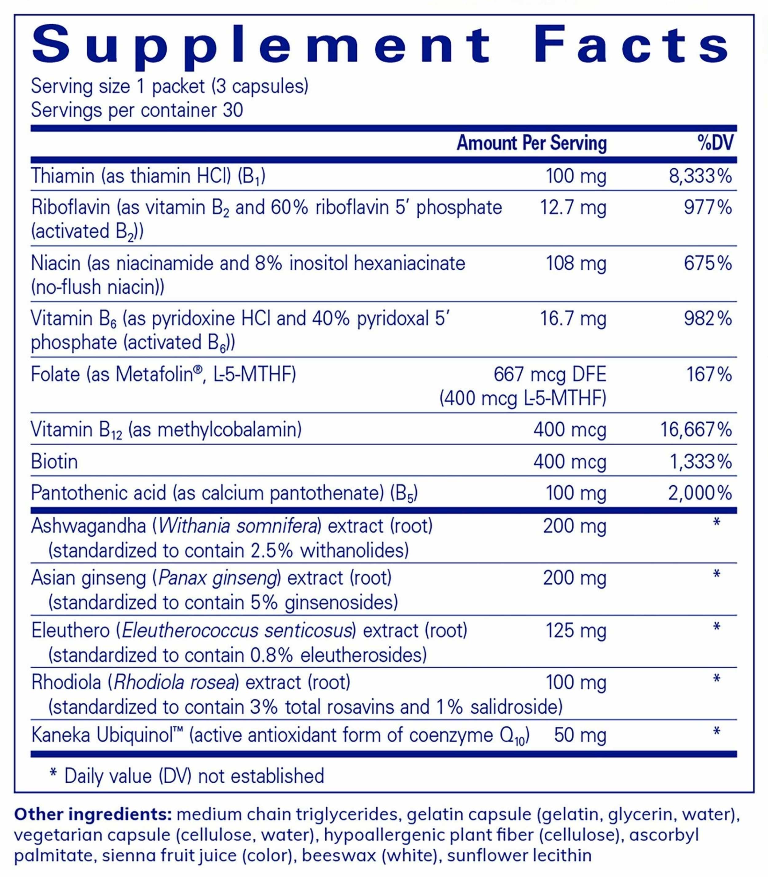 Pure Encapsulations Daily Pure Pack - Energy Ingredients