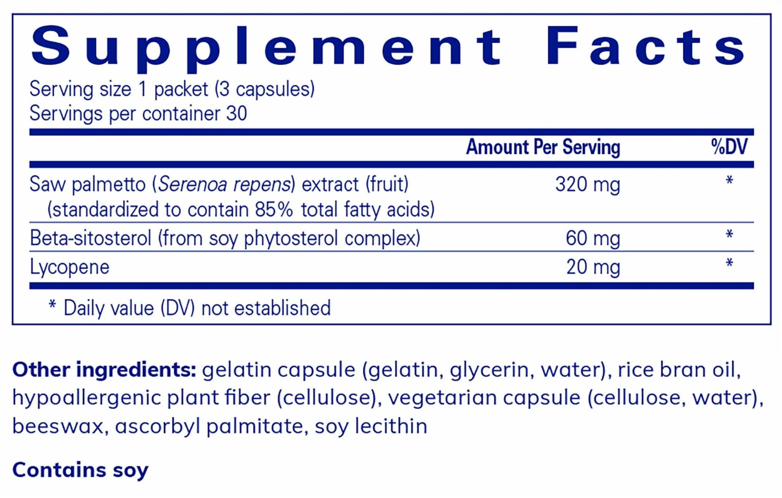 Pure Encapsulations Daily Pure Pack - Prostate Health Ingredients