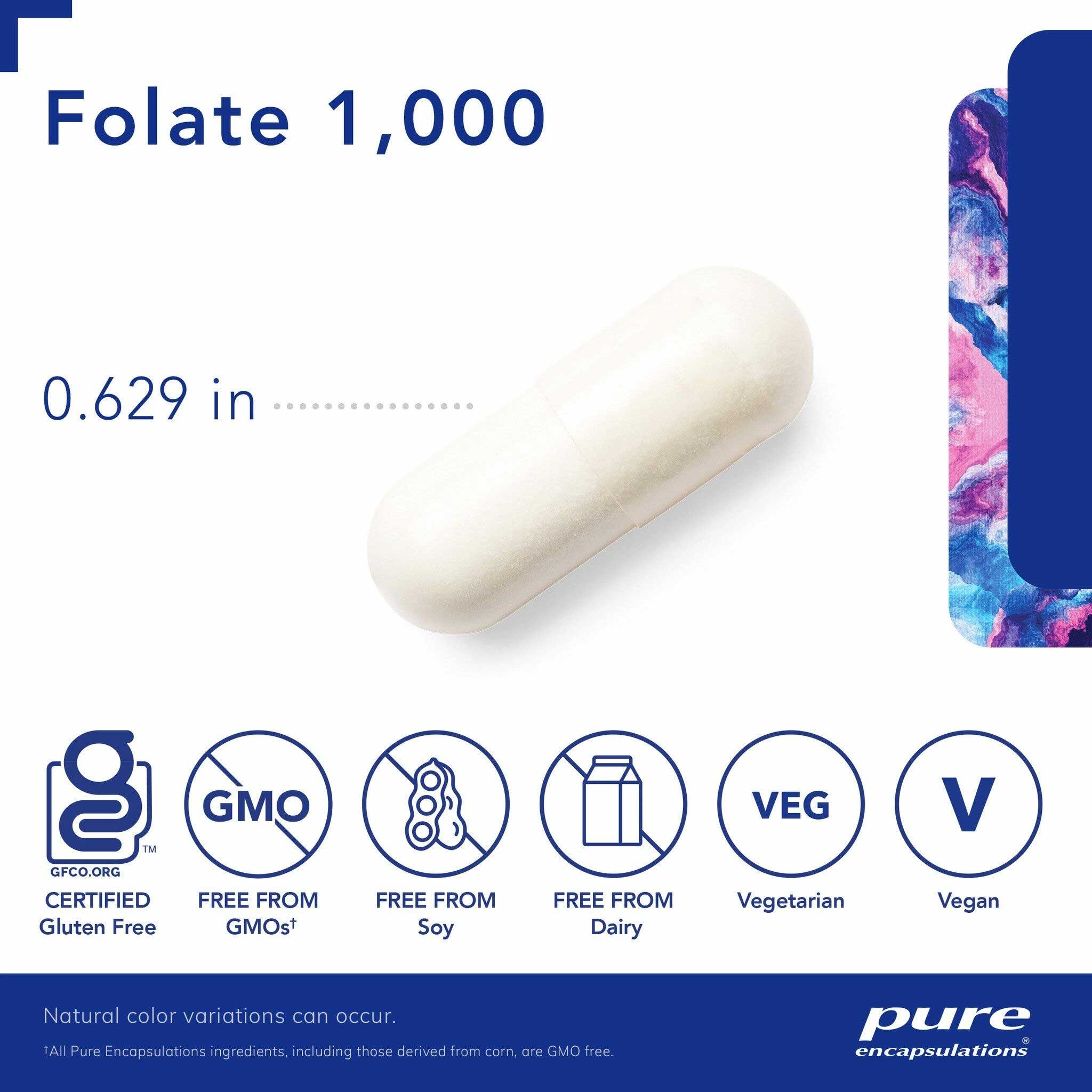 Pure Encapsulations Folate 1000 Capsules