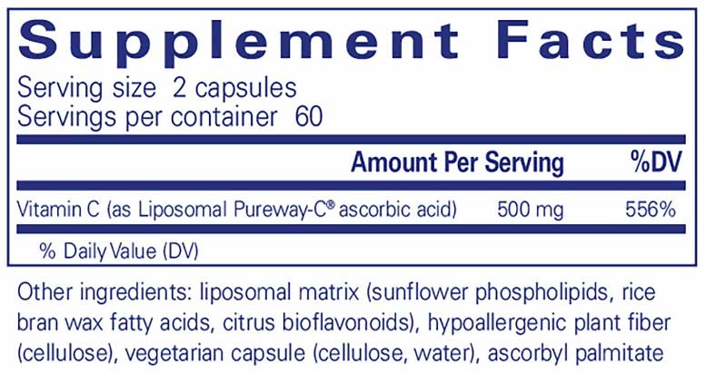 Pure Encapsulations Liposomal Vitamin C Ingredients