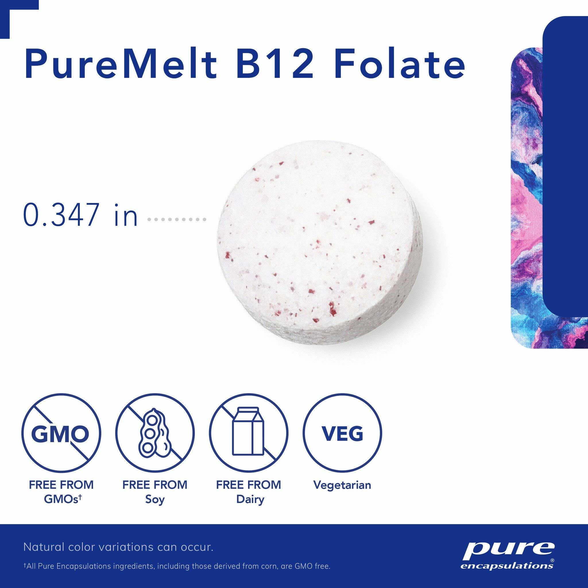 Pure Encapsulations PureMelt B12 Folate Lozenges