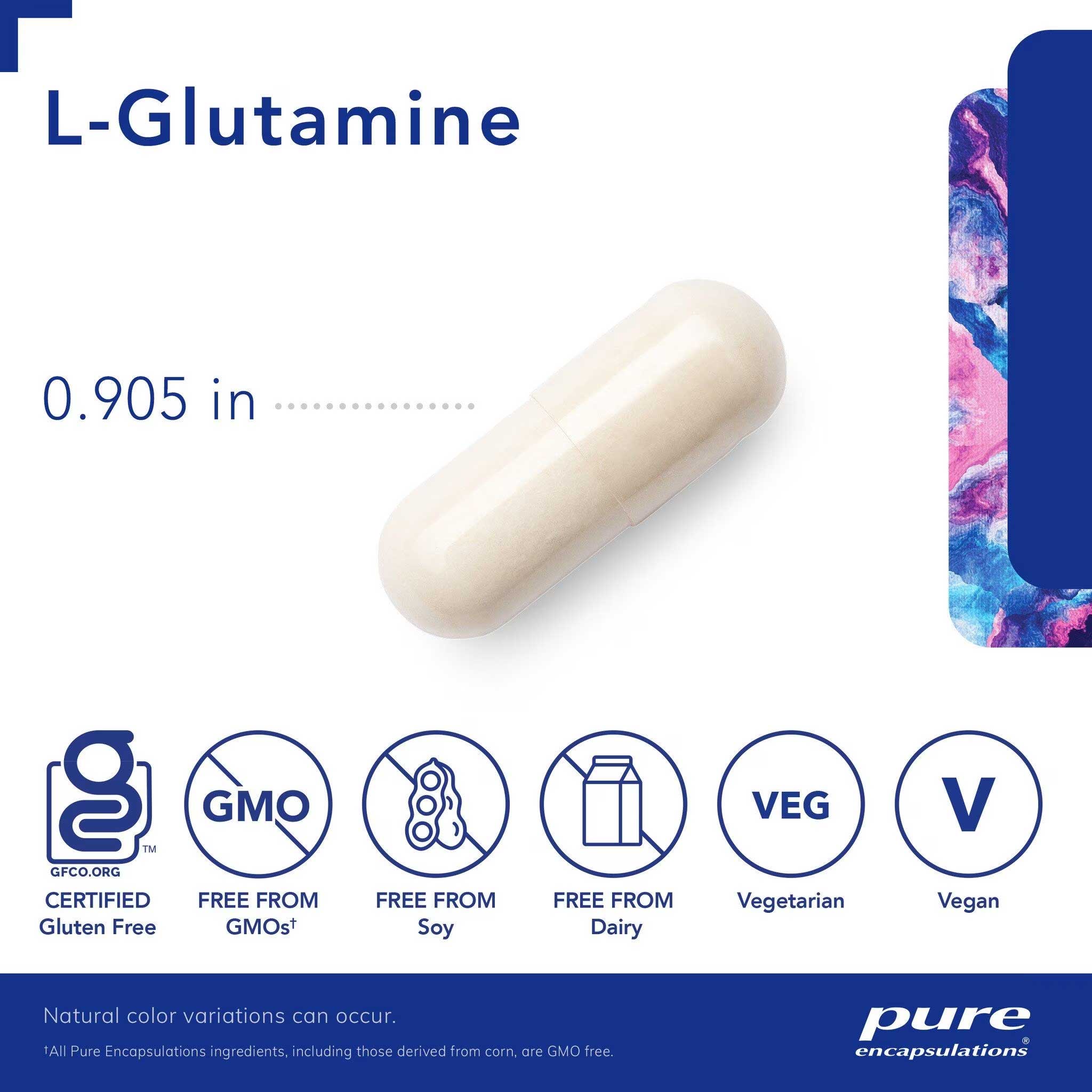 Pure Encapsulations l-Glutamine 850 mg Capsules