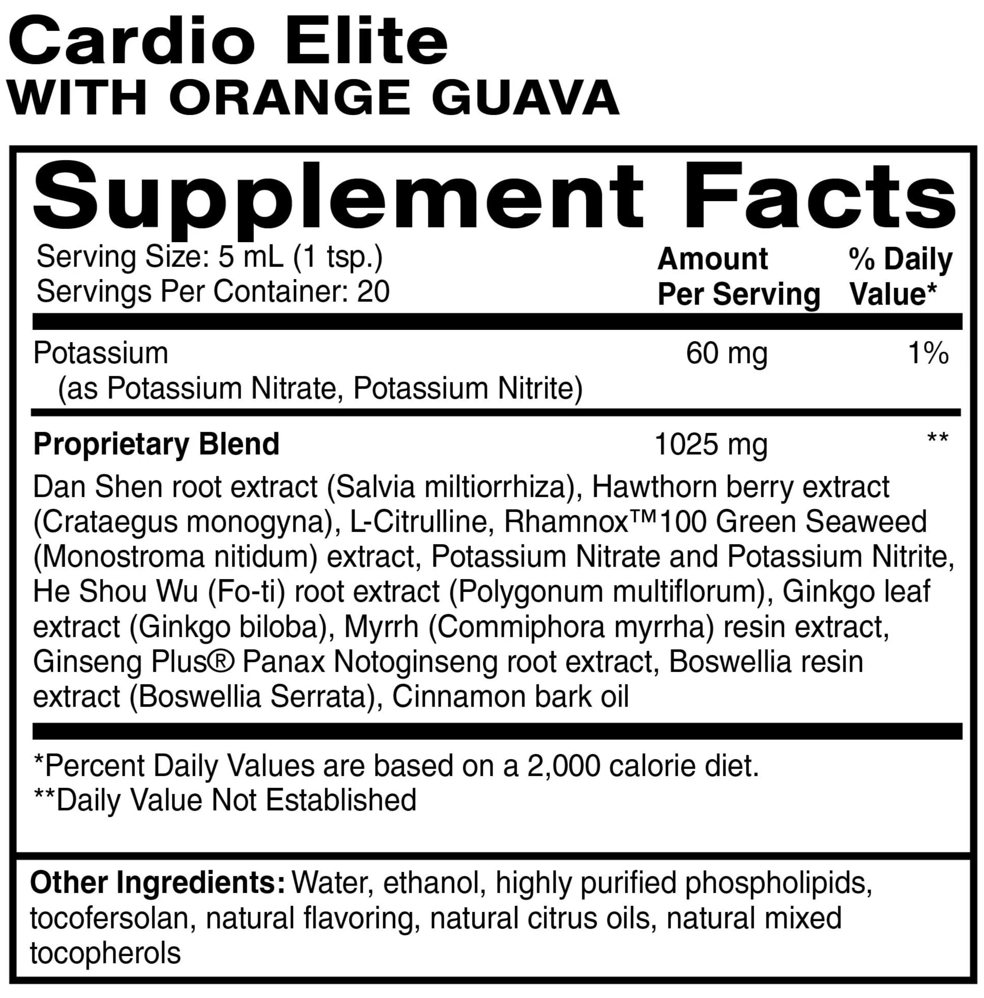 Quicksilver Scientific Cardio Elite Ingredients