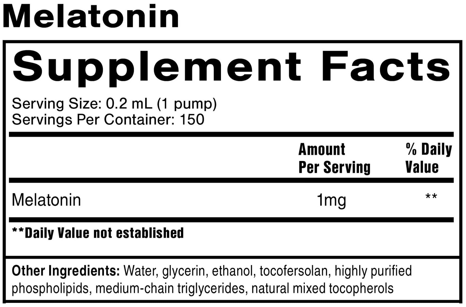 Quicksilver Scientific Nanoemulsion Melatonin 1 mg Ingredients