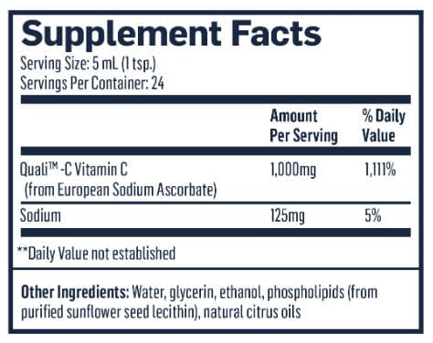 Quicksilver Scientific Liposomal Vitamin C Ingredients 