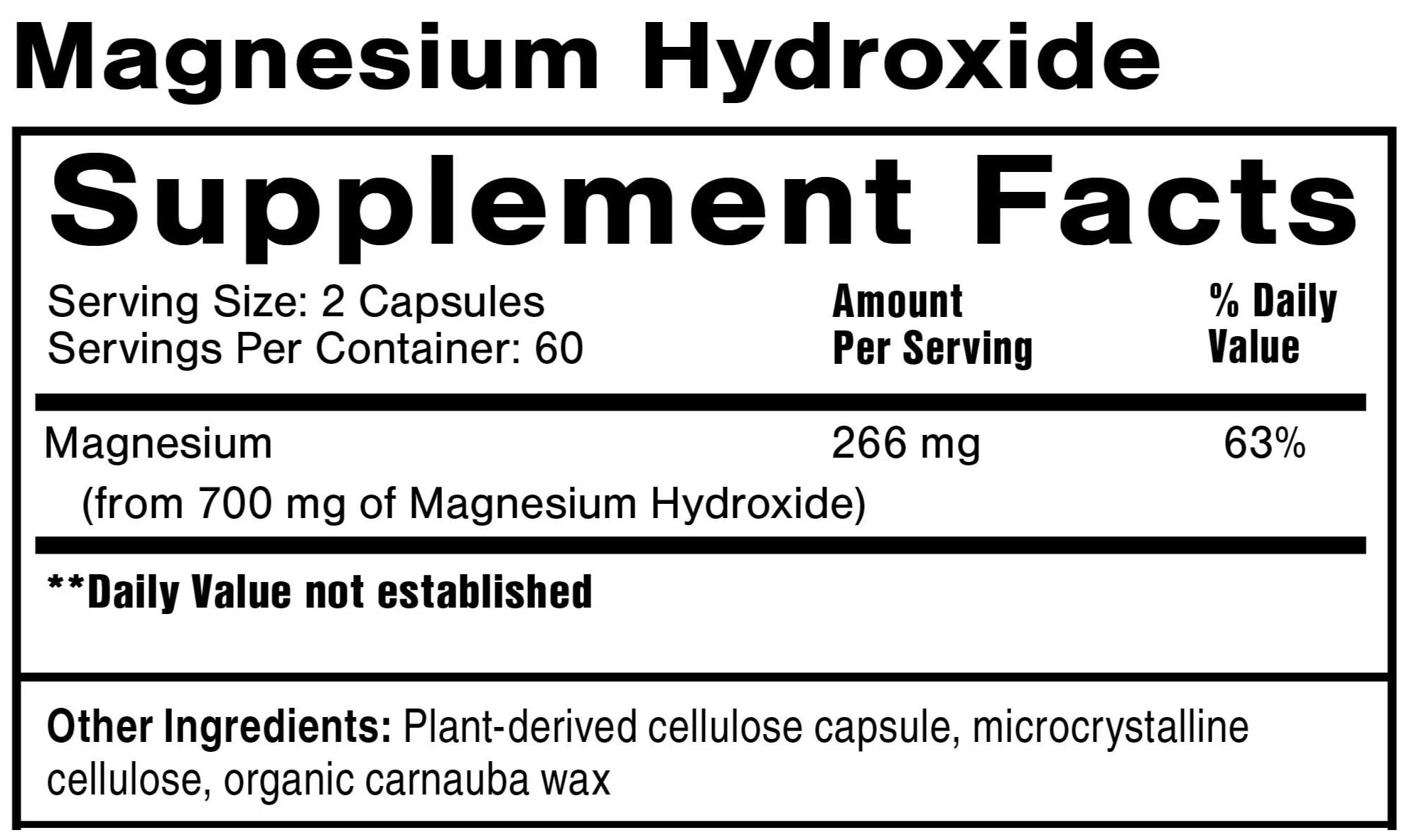 Quicksilver Scientific Magnesium Hydroxide Ingredients