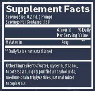 Quicksilver Scientific Melatonin Professional Dose Ingredients