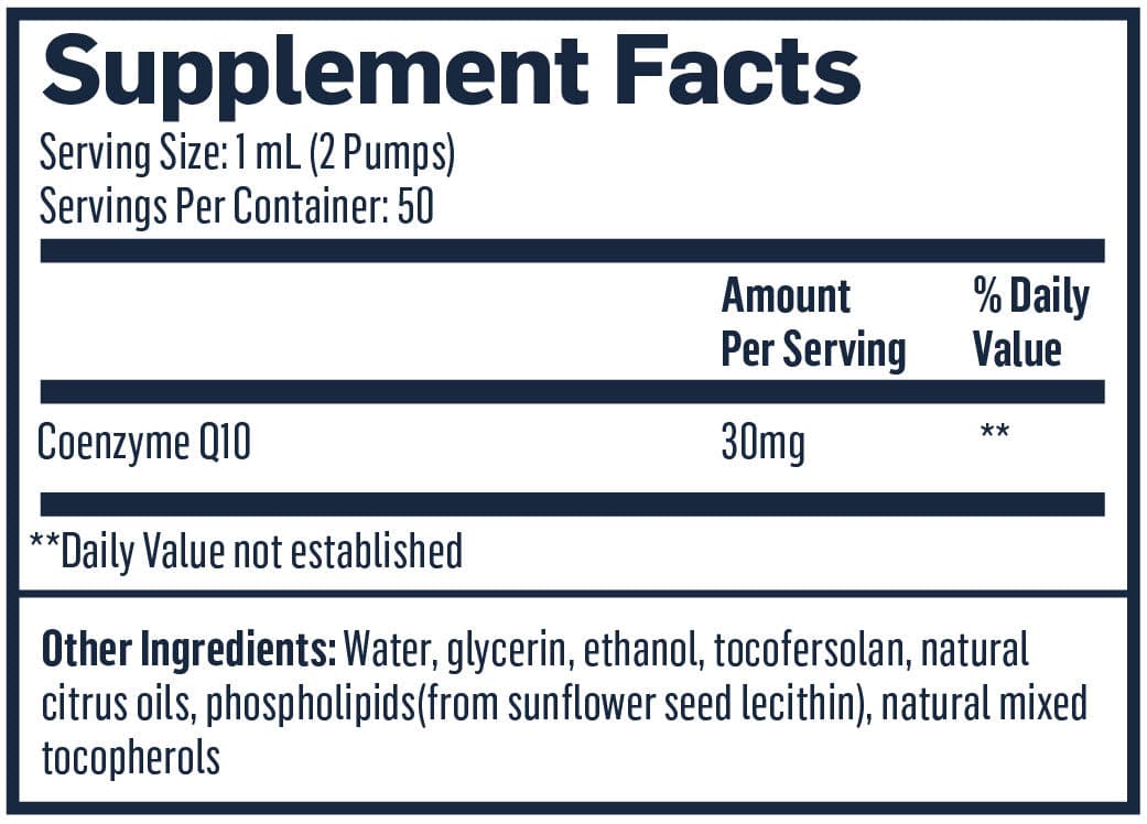 Quicksilver Scientific Nanoemulsion CoQ10 (Formerly Nanoemulsified CoQ10) Ingredients