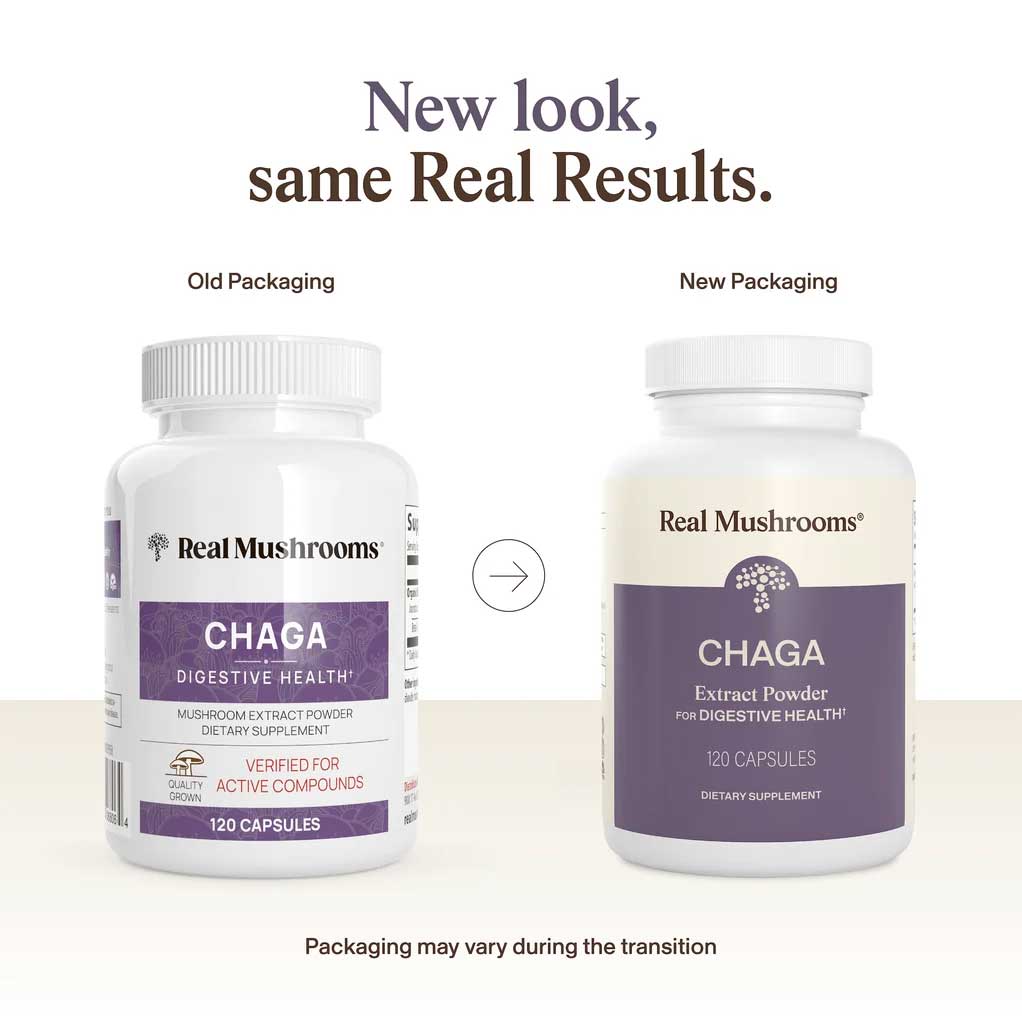 Real Mushrooms Chaga Extract Capsules New Look