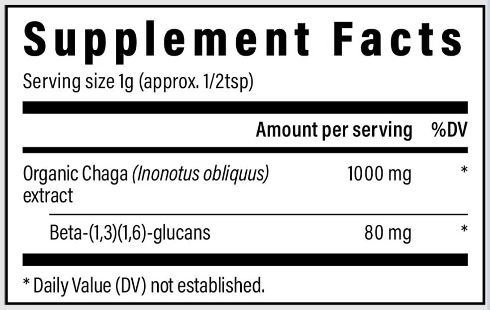 Real Mushrooms Chaga Extract Powder Ingredients