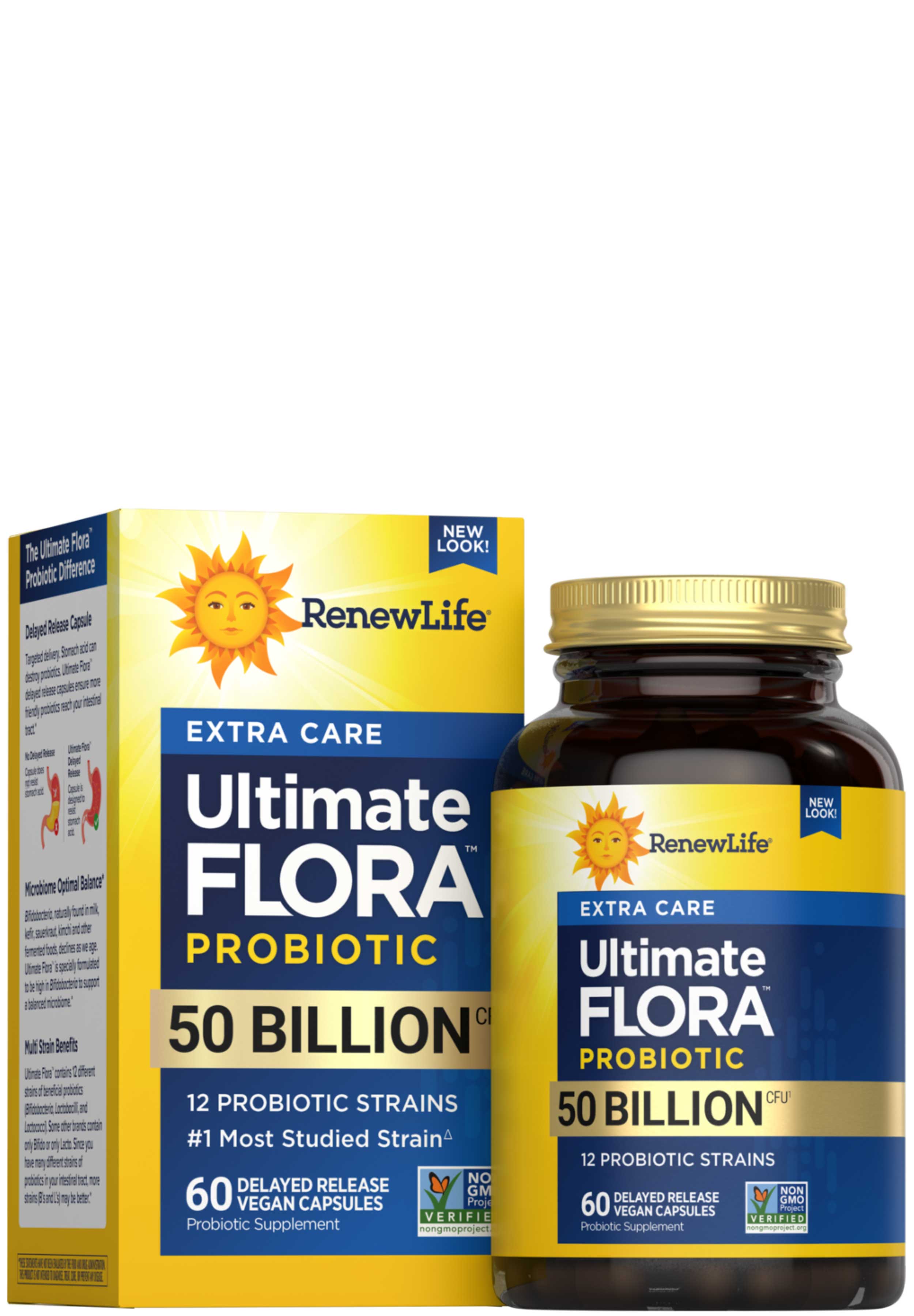 Renew Life Extra Care Ultimate Flora Probiotic 50 Billion CFU (Formerly Extra Care Digestive Probiotic)