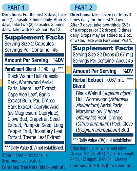 Renew Life Para Smart 14 Day Targeted Cleanse (Formerly 15 Day Program) Ingredients