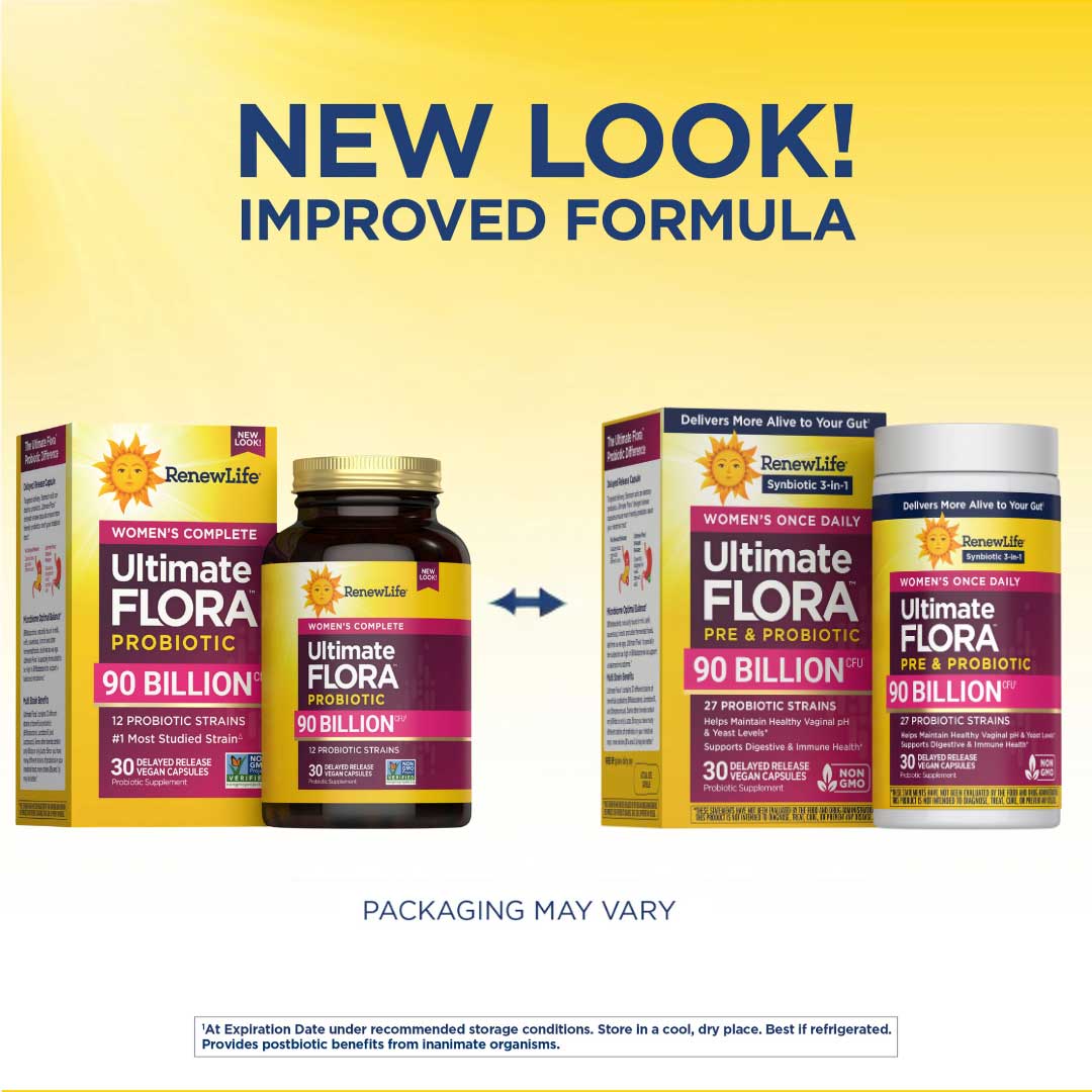 Renew Life Women's Once Daily Ultimate Flora Pre & Probiotic 90 Billion CFU New Look